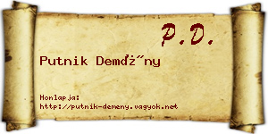 Putnik Demény névjegykártya
